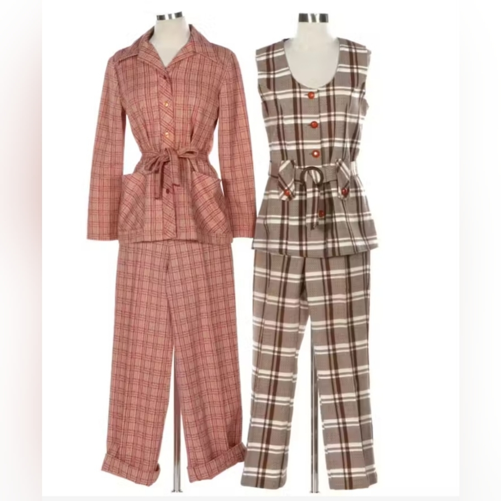 70s Vintage Two Piece Suiting Sets